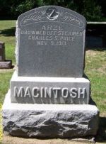 Arze's headstone at Rose Hill cemetery